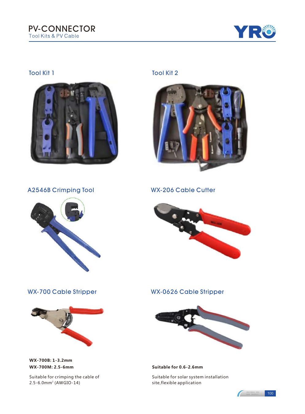 PV Connector Tool Kits catalogue specifications